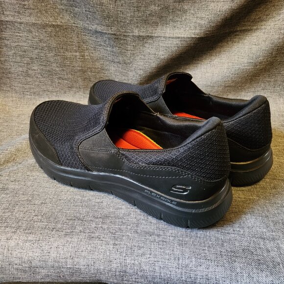 Men\'s Size 11.5 Skechers Work Black Relaced Fit Slip Resistant Slip On Shoes main image 4